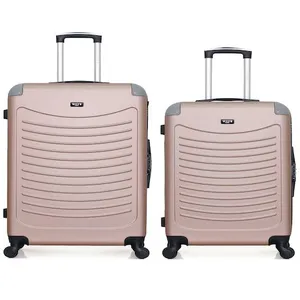 Wave Paris - lot de 2 valises grand format et week-end congo - rose dore pas cher