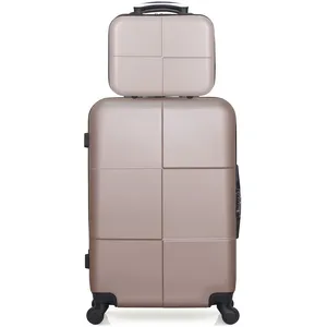 Hero - lot de 2 valises weekend et vanity abs coronado - rose dore pas cher