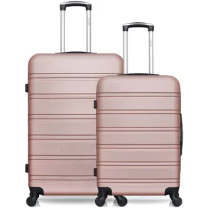 Hero - lot de 2 valises grand format et weekend renoso - rose dore pas cher
