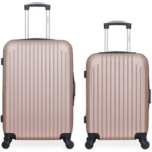 - lot de 2 - valise weekend et valise cabine carpates - rose dore