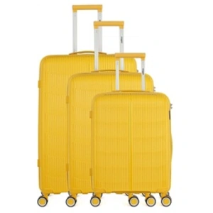 Comparateur de prix : Obago - 3 Valises 4 roues simples Andromède 75/65/56 cm jaunes T.U