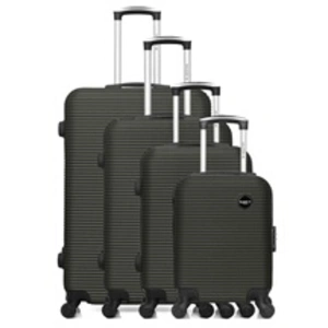 Set de 4 valises - BLUESTAR - LONDON-M - 4 roues - Gris foncé pas cher