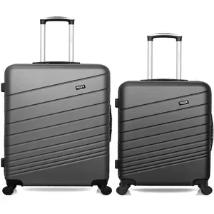 Comparateur de prix : Wave Paris lot de 2 - valises grand format et weekend tigre - gris fonce