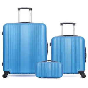 HERO - LOT DE 3 - Valises grand format cabine et vanity LIPARI - bleu pas cher