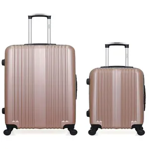 Hero - Lot de 2 Valises grand format et cabine L ipari rose doré OS pas cher