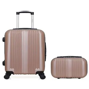 LOT DE 2 - Valises cabine et vanity LIPARI - rose - HERO pas cher