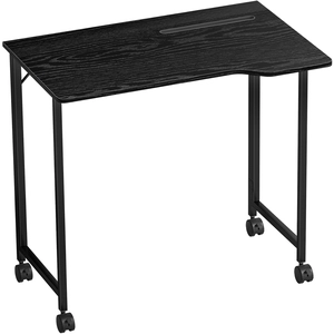 HOMCOM Bureau Pliable 80 x 52 cm, Bureau Ordinateur sur Roulettes avec Fente d'Appareil, Montage Facile, Noir pas cher