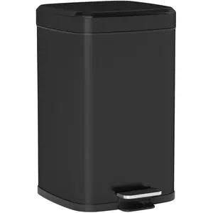 HOMCOM Poubelle de Cuisine 20L avec Couvercle à Fermeture Douce et Pédale, Seau Intérieur Amovible, 28L x 35l x 45H cm, Noir pas cher