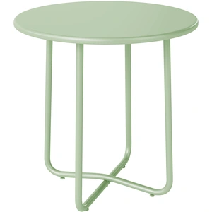 Outsunny Table Basse Extérieure avec Bord Enroulé, Base en X avec Pieds Réglables en Hauteur, pour Salon Terrasse, Ø48x51cm, Vert pas cher