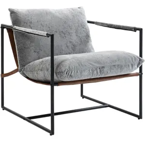 HOMCOM Fauteuil salon, fauteuil d'appoint rembourré en velours imprimé... pas cher