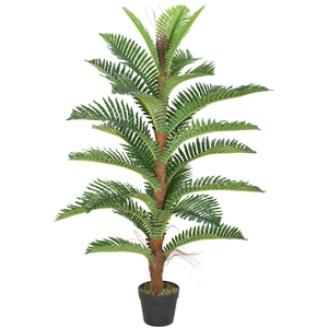 HOMCOM Palmier Artificiel palmier 120 cm avec 24 Feuilles en PEVA, Pla... pas cher