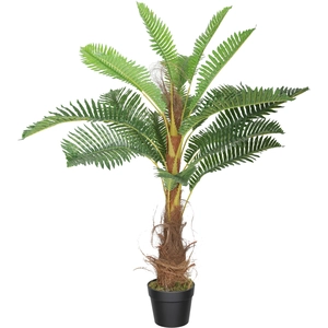 HOMCOM Palmier Artificiel palmier 100 cm avec 21 Feuilles en PEVA, Pla... pas cher