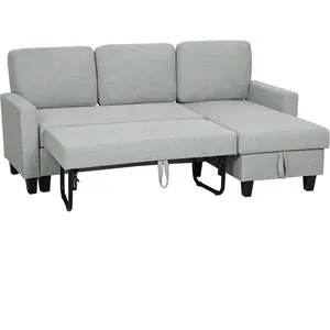 HOMCOM Canapé d'angle convertible réversible, canapé-lit 3 places, mér... pas cher