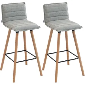 HOMCOM Lot de 2 tabourets de bar, chaises de bar, assise rembourrée, d... pas cher