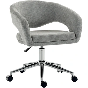 HOMCOM Chaise Bureau Ergonomique, Fauteuil de Bureau en Chenille avec Hauteur Réglable, Dossier Incurvé, Gris pas cher