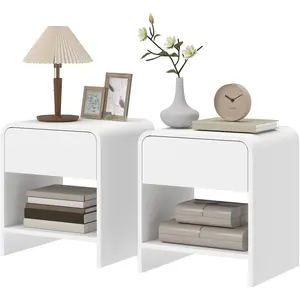 HOMCOM Lot de 2 tables de chevet, table d'appoint moderne avec compart... pas cher