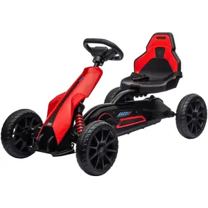 HOMCOM Kart à pédales enfant Go kart Formule 1 Racing aileron avant ca... pas cher