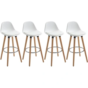 HOMCOM Lot de 4 tabourets de bar chaises de bar style scandinave haute... pas cher