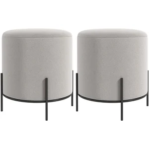 HOMCOM Lot de 2 poufs ottoman tabouret pouf repose-pied en velours pie...Vendu paraosom