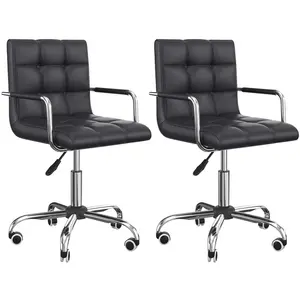 HOMCOM Lot de 2 chaises de bureau fauteuil manager pivotant hauteur ré... pas cher