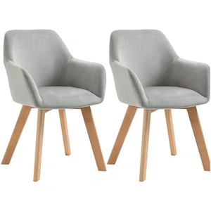 HOMCOM Lot de 2 chaises de salle à manger Fauteuil Assise rembourrée e... pas cher