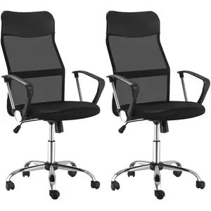 HOMCOM Lot de 2 fauteuils de bureau manager dossier ergonomique hauteu... pas cher