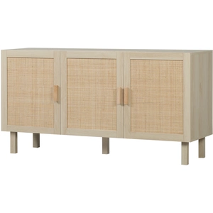 HOMCOM Buffet Meuble de Rangement Placard 3 Portes avec étagère réglab... pas cher