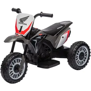 HOMCOM Moto électrique enfants moto cross licence Honda CRF450RL 3 roues batterie 6V enfants 18-36 mois gris pas cher
