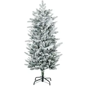 Comparateur de prix : HOMCOM Sapin de Noël artificiel aspect enneigé ø 60 x 135H cm 267 branches épines imitation Nordmann grand réalisme