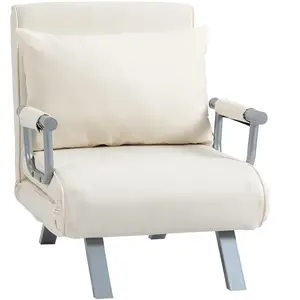 Comparateur de prix : HOMCOM Fauteuil chauffeuse convertible 1 place déhoussable grand confo...