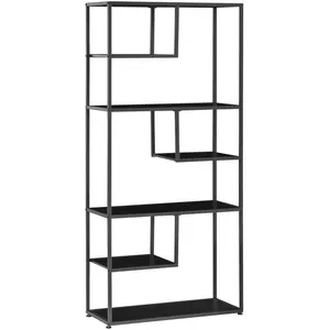 Comparateur de prix : HOMCOM - Bibliothèque étagère - Panneaux de particules - 83x34x180cm - Noir