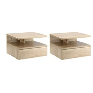 HOMCOM Lot de 2 tables de chevet mur pas cher