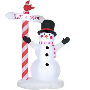 HOMCOM Bonhomme de neige gonflable 3 pas cher
