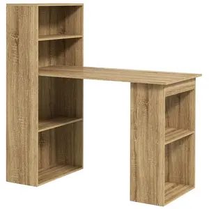 HOMCOM Bureau Informatique avec étagère de rangement Bureau d'angle bi... pas cher