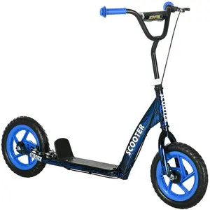 Comparateur de prix : AIYAPLAY Trottinette patinette enfant à partir de 6 ans roues 30 cm guidon réglable poignée frein et béquille acier bleu
