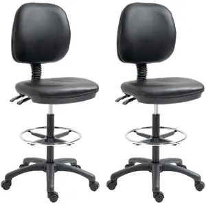 Vinsetto Lot de 2 tabourets à roulettes réglable en hauteur 69-91 cm a... pas cher