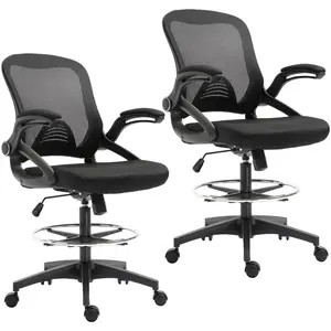 Vinsetto Lot de 2 fauteuils de bureau chaise de bureau assise haute ré... pas cher
