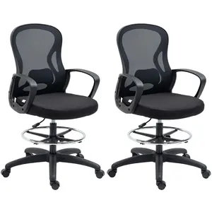 Vinsetto Lot de 2 fauteuils de bureau chaise de bureau assise haute ré... pas cher