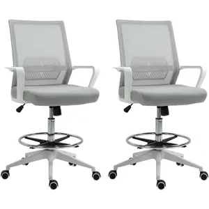 Vinsetto Lot de 2 fauteuils de bureau chaise de bureau assise haute ré... pas cher