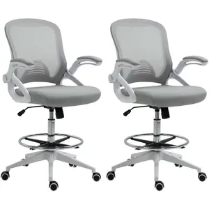 Vinsetto Lot de 2 fauteuils de bureau chaise de bureau assise haute ré... pas cher