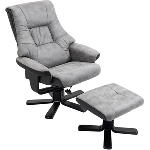 HOMCOM Fauteuil relax inclinable 135° pivotant 360° avec repose-pieds ...