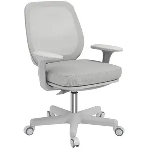 VINSETTO Chaise de bureau ergonomique hauteur réglable pivotante 360° revêtement maille gris pas cher