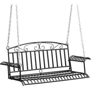 Banc Suspendu 2 Places en Métal Noir - Outsunny pas cher