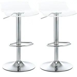HOMCOM Lot de 2 tabourets de bar design assise acrylique et piètement ...
