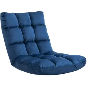 Fauteuil Convertible HOMCOM - Bleu - Dossier Inclinable Multipositions... pas cher