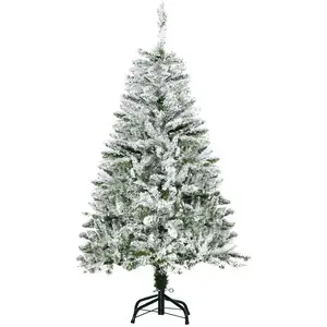 Comparateur de prix : HOMCOM Sapin de Noël artificiel aspect enneigé H.120 cm imitation Nordmann