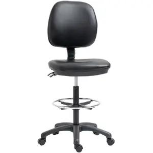 HOMCOM Vinsetto Tabouret à roulettes réglable en hauteur 69-91 cm avec... pas cher