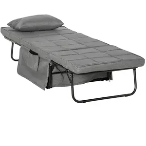 Comparateur de prix : Fauteuil chauffeuse lit convertible 4 en 1 - HOMCOM - tissu gris - dos...