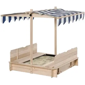 Comparateur de prix : Outsunny - Bac à sable - bois de sapin - 106x106x115cm - Bois naturel