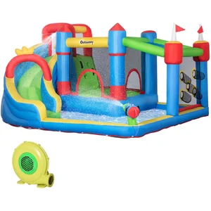 Comparateur de prix : Château gonflable - OUTSUNNY - 3-8 ans - toboggan trampoline mur d'esc...